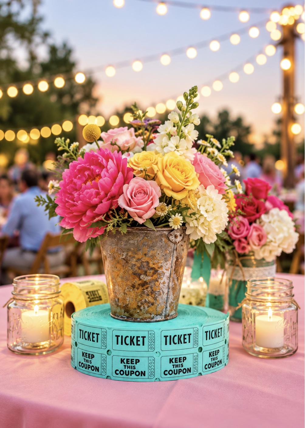 Pastel Raffle Ticket Rolls – Admit One Tickets for Carnival Parties, Showers & Fundraisers