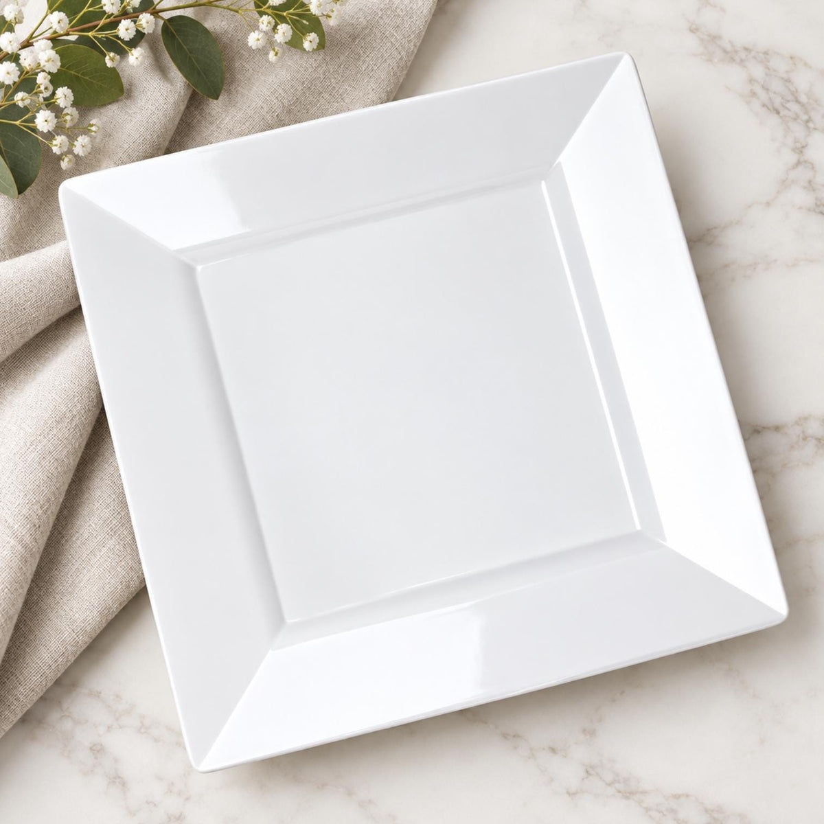10 - Pack Square Dessert Plates – Disposable Party Plates for Weddings, Banquets & Events - Pretty Party Boxx