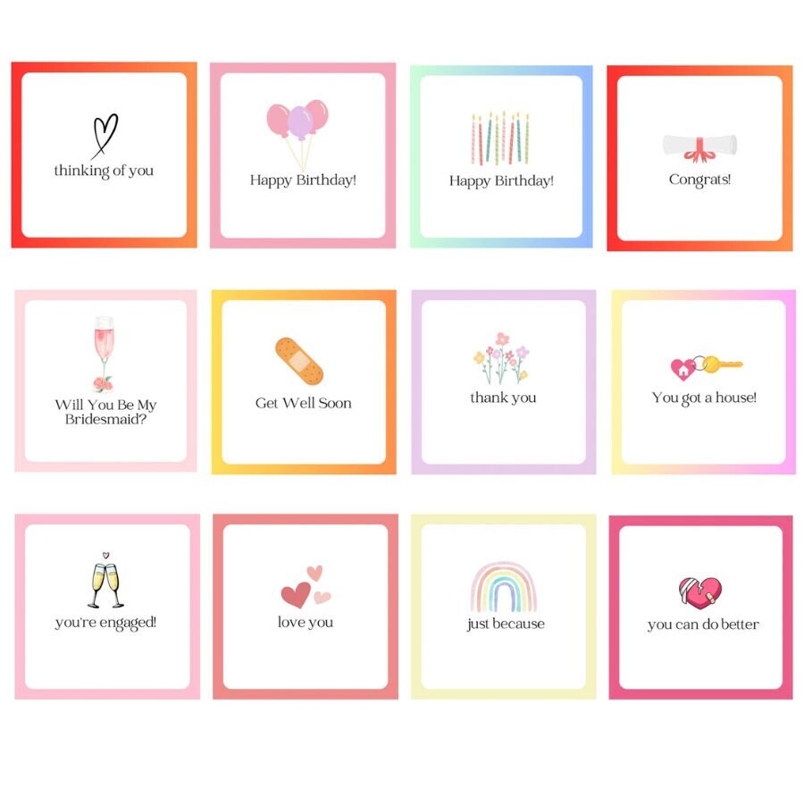 Pre-Made Occasion Gift Stickers – Wine Tag, Birthday & Celebration Labels