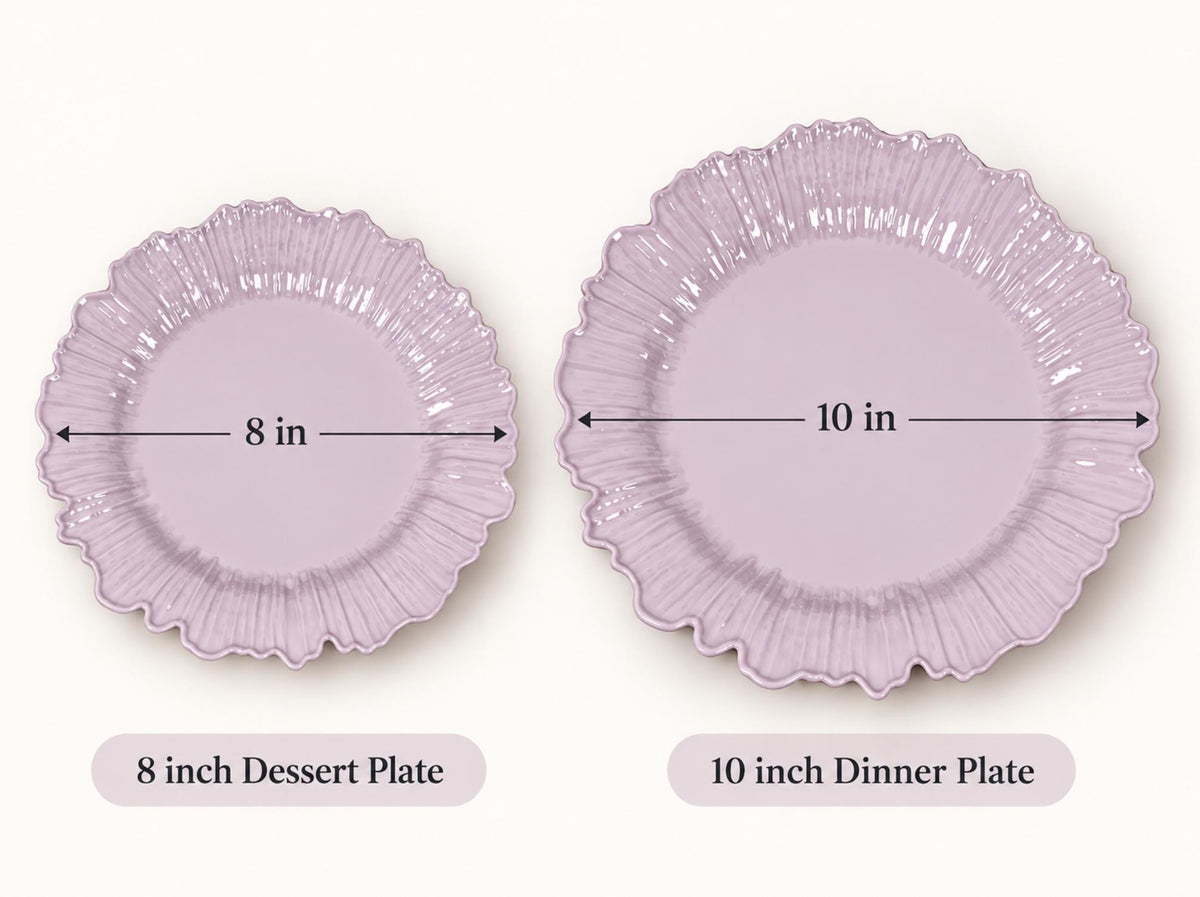 Reef Textured Heavy Plastic Plates – Elegant Disposable Dinner & Dessert Plates