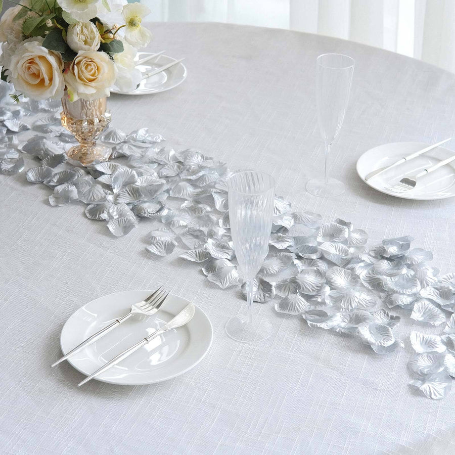 Decorative silk rose petals scatter for stylish event and reception tables