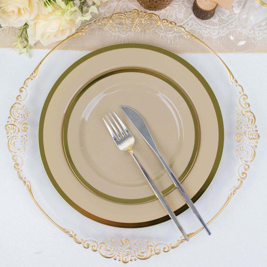 10 - Pack Regal Round Plastic Dinner Plates – 7” & 10” Disposable Party Plates for Weddings, Banquets & Events