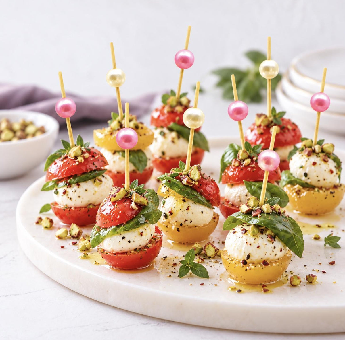Set of 25 Pink Fancy Toothpicks – Decorative Appetizer Picks for Charcuterie, Parties & Events