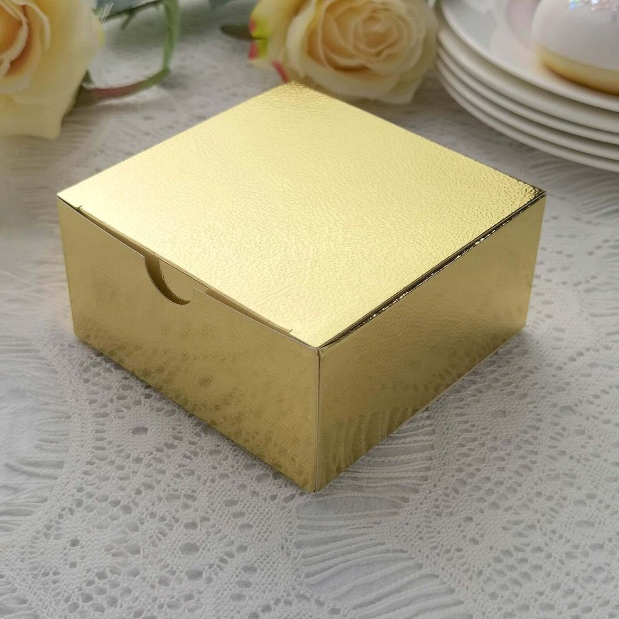 White wedding favor box with ribbon & rose decoration. Beautiful gift box for party treats.