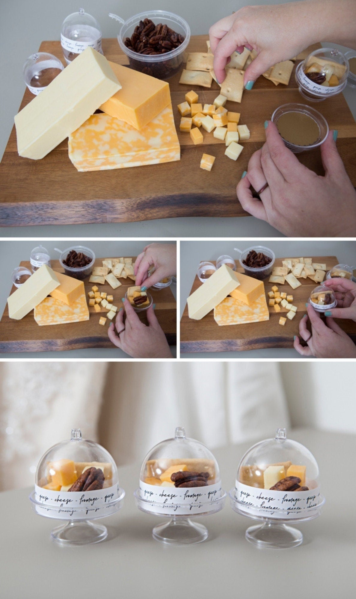 Mini cake stand domes for wedding favors, individual desserts, candy and elegant celebration tables
