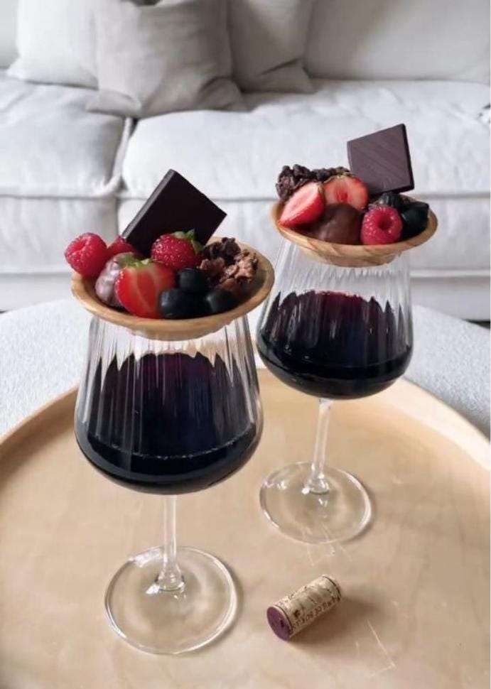 Wooden Wine Glass Charcuterie Toppers with Mini Forks – Wine Glass Snack Plates