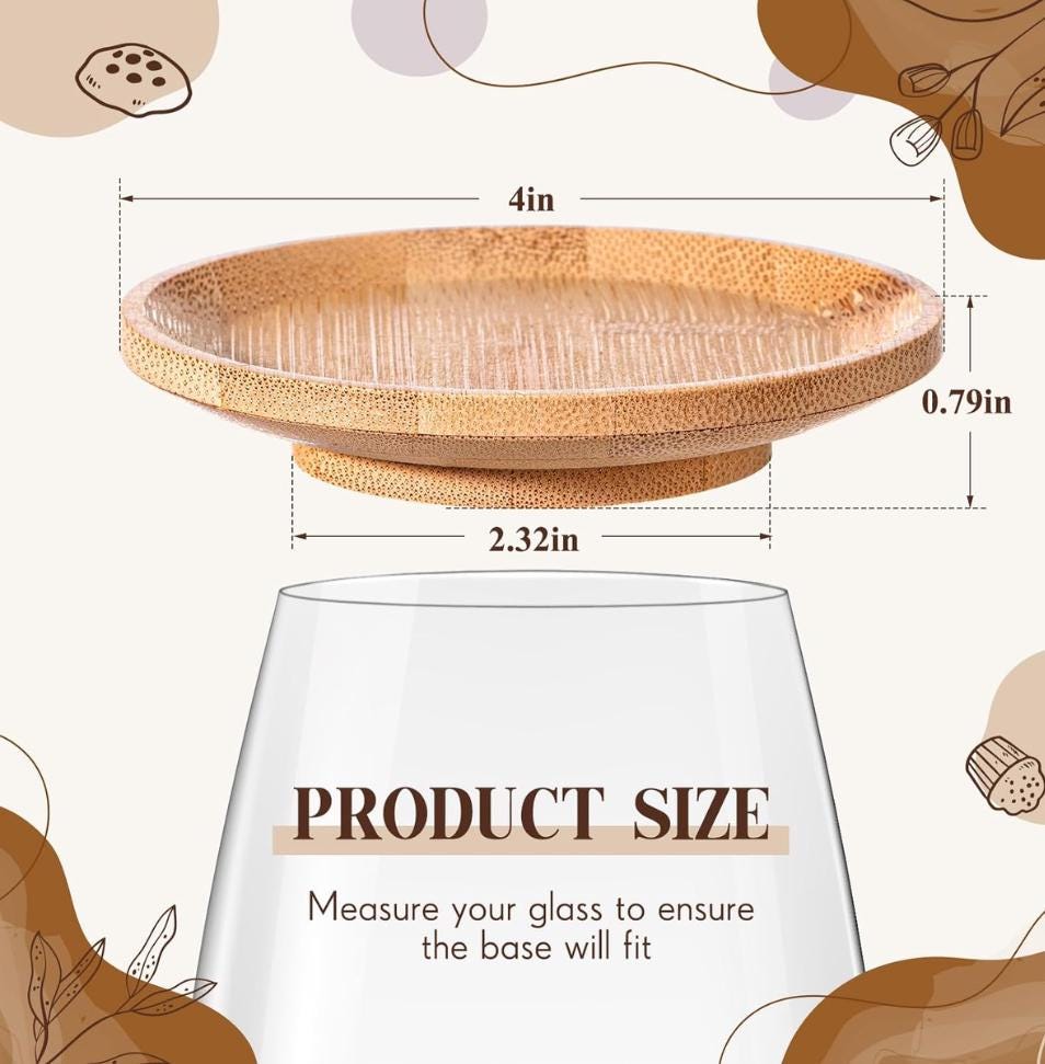 Wooden Wine Glass Charcuterie Toppers with Mini Forks – Wine Glass Snack Plates