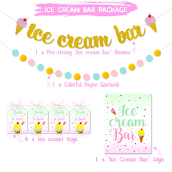 Ice Cream Bar DIY Decor Kit Package