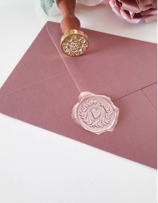 Wax Seal Stickers - Heart Embossed