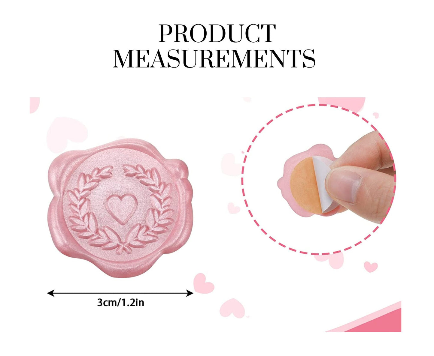 Wax Seal Stickers - Heart Embossed