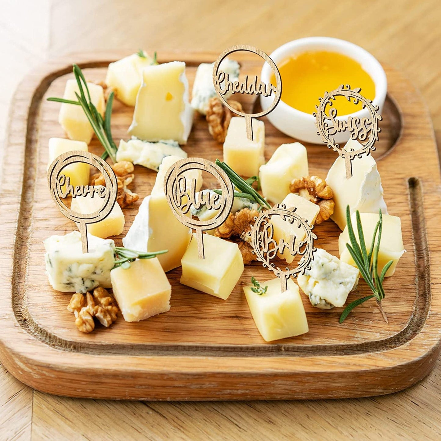 Wooden Cheese Label Sign set of 10