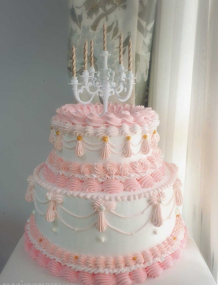 Girly Fancy Birthday Candelabra Candle Cake Topper