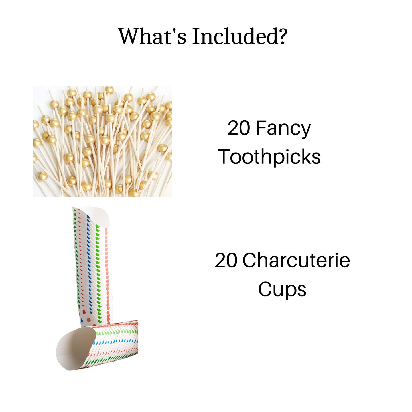 Polka Dot Charcuterie Cups and Toothpicks Set
