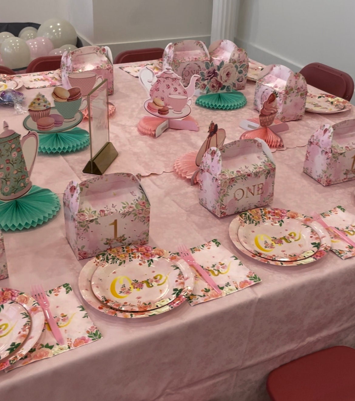 Set of 12 Floral Tea Party Centerpieces