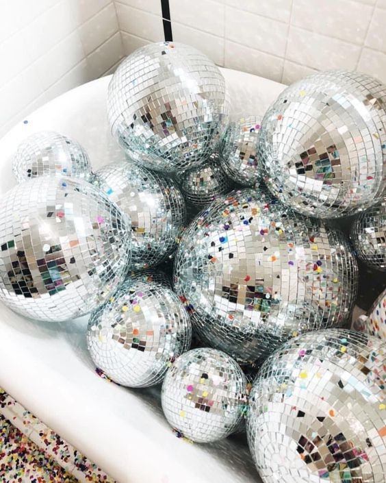 Set of 40 Silver Mirror Disco Balls (6in)