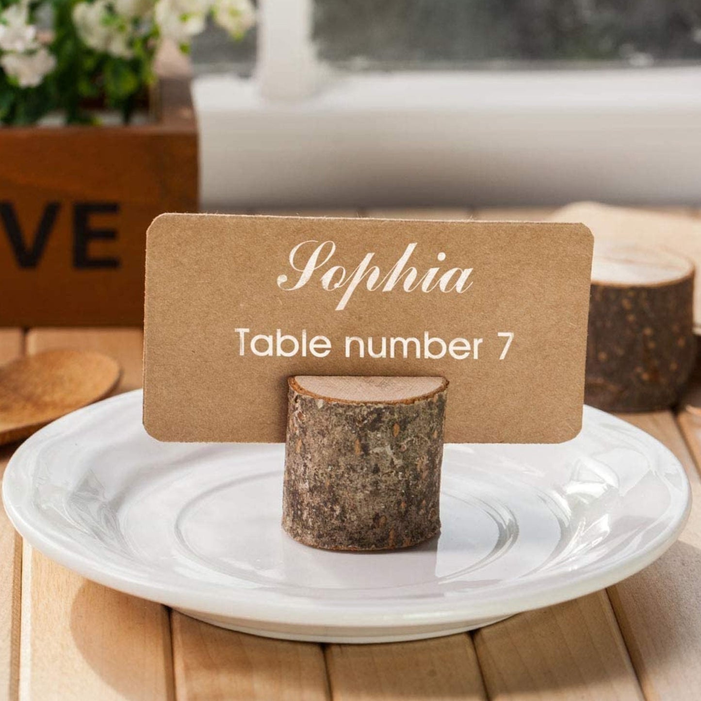 Wood Place Setting Card Holders