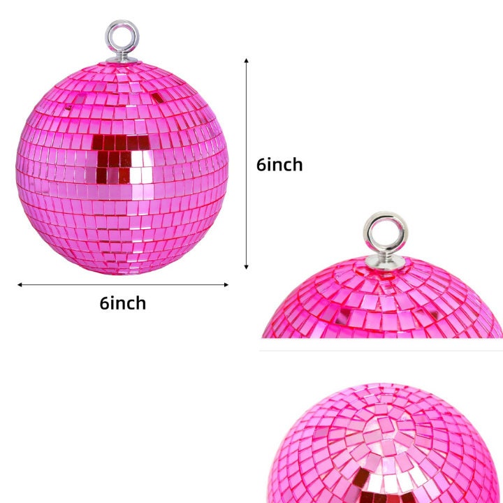 Mirror Disco Ball Gold Blue Pink Hanging Party Disco Ball w Attached S –  ThePrettyPartyBoxx