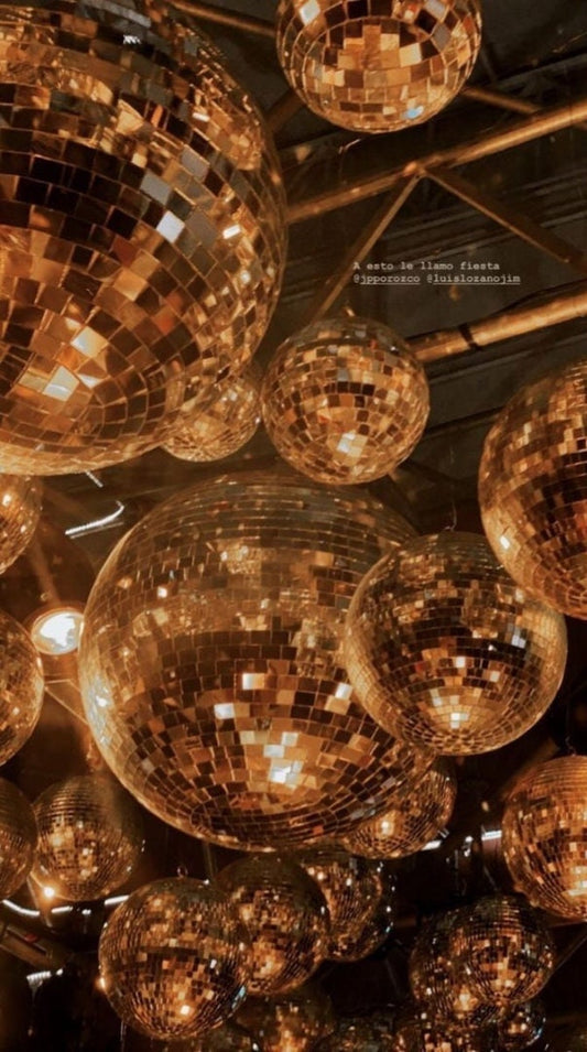 Set of 25 Gold Mirror Disco Balls