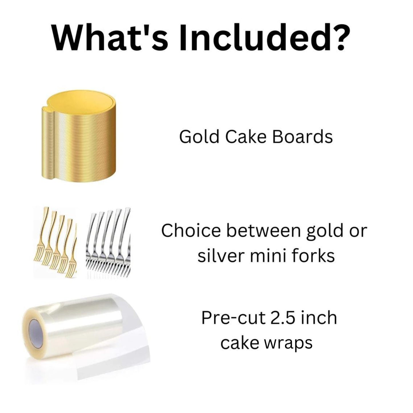 Mini Cake Favor Clear Cake Wrap with Mini Forks Set