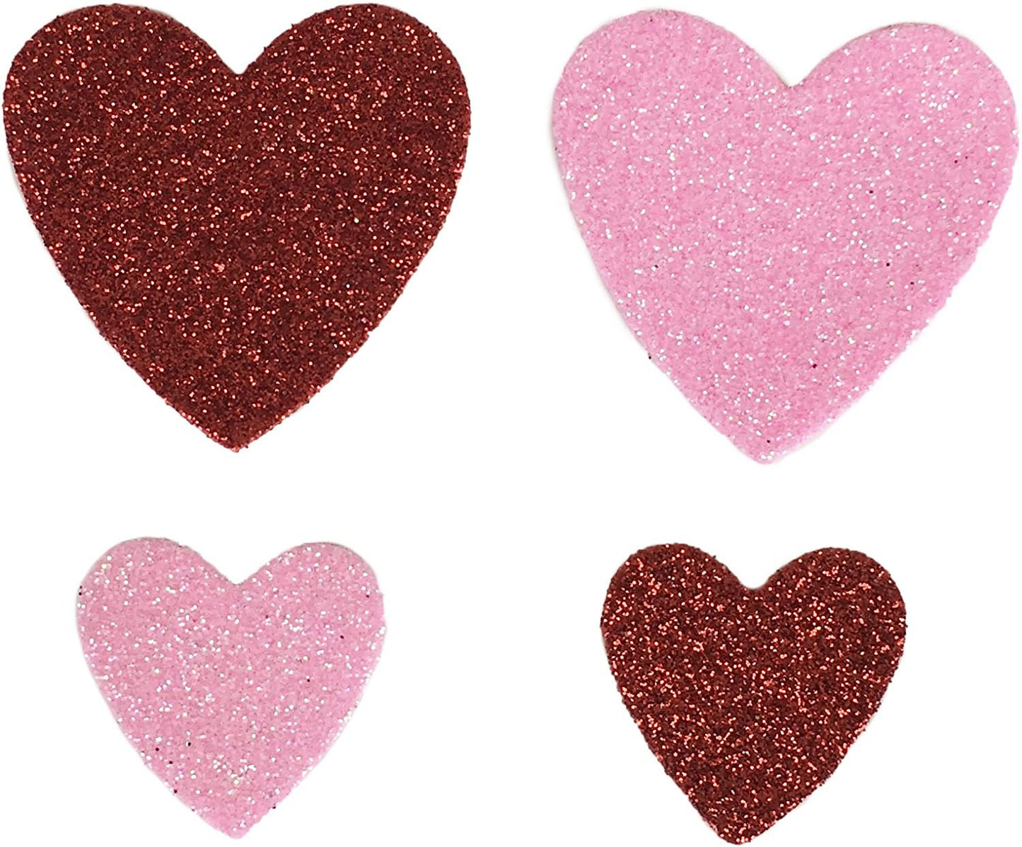 Red & Pink Glitter Hearts for Table Scatter