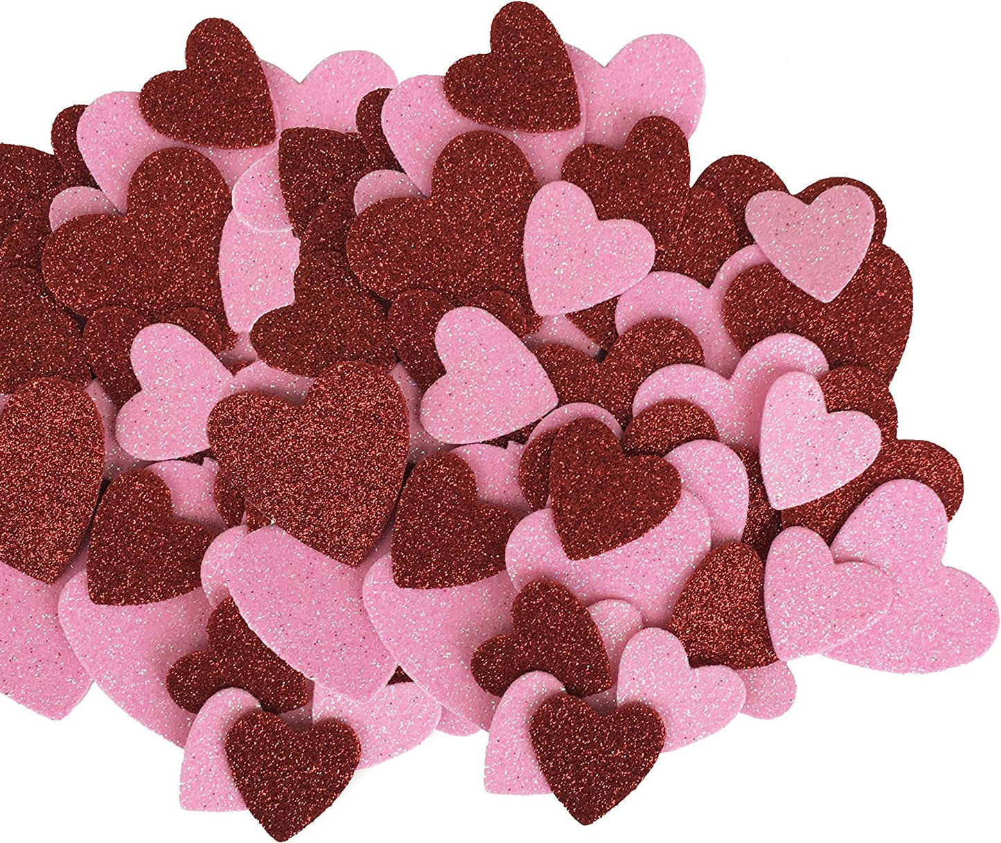 Red & Pink Glitter Hearts for Table Scatter