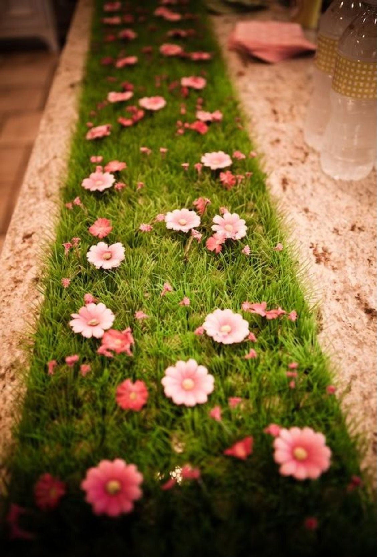 13x108 Grass Table Runner for Kitchen Table Decor Tea Party