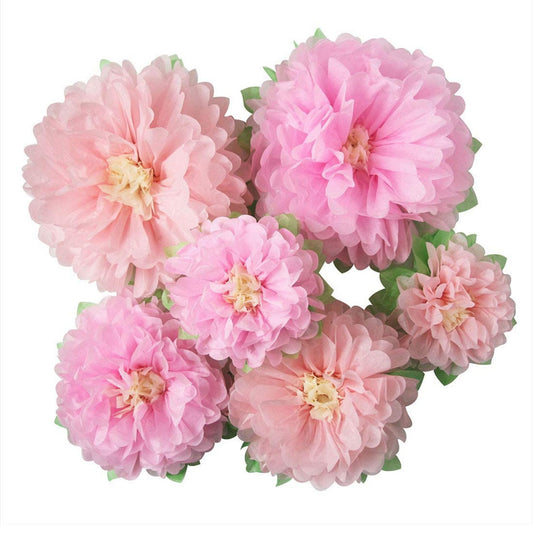 Pink Paper Flowers for DIY Flower Wall
