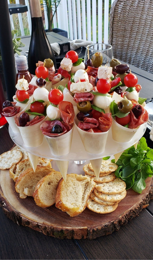 charcuterie cones stand