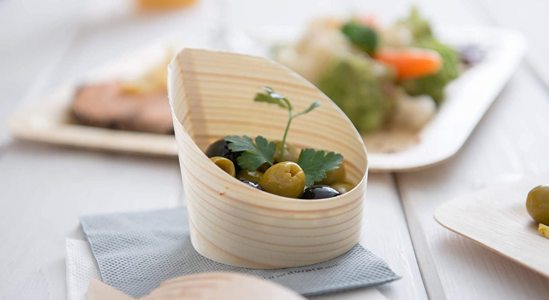 Rustic Bamboo Charcuterie Cups & Toothpicks Set - Eco-Friendly