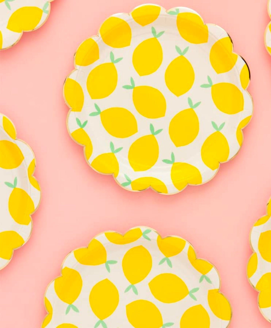 lemon themed plates, lemon themed paper plates, lemon theme plates