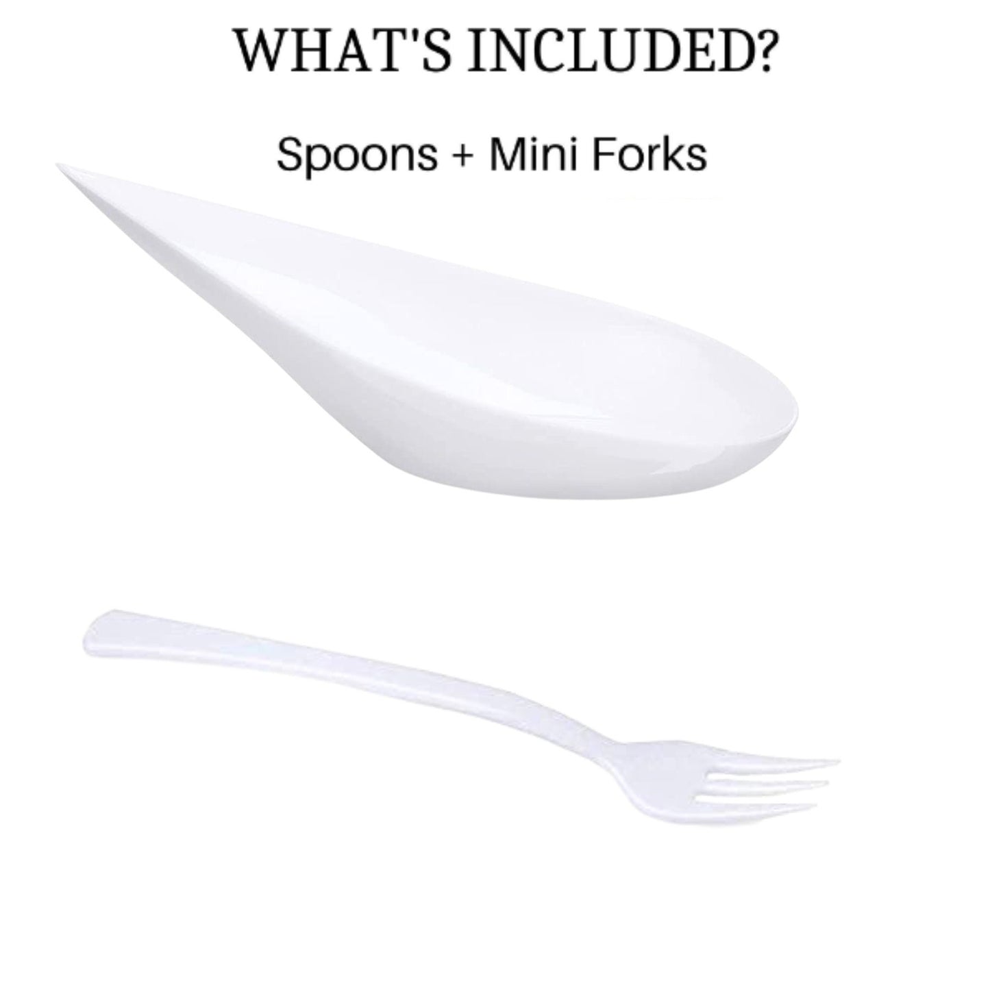 Tear Drop Asian Spoon Mini Cup Appetizers with Forks