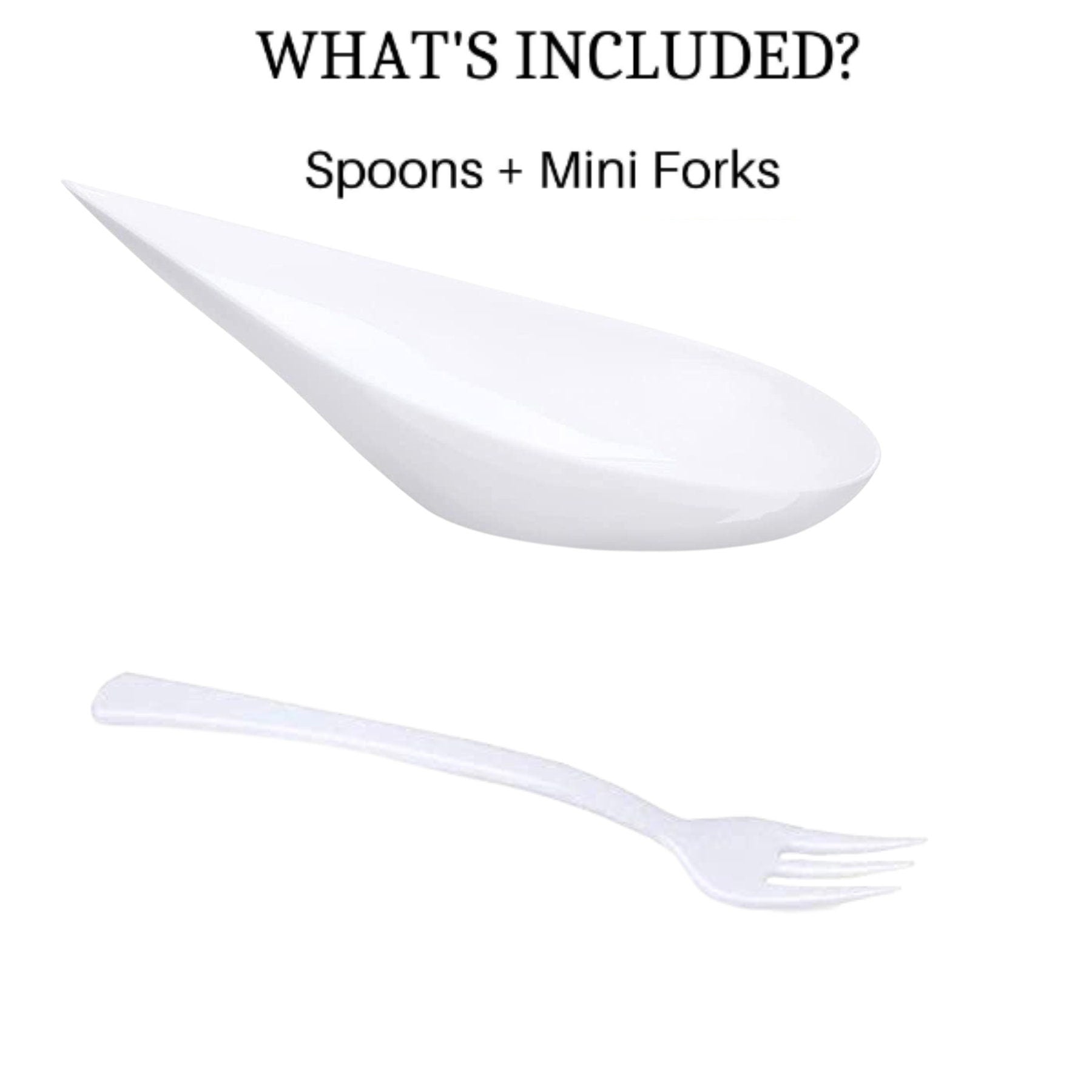 Tear Drop Asian Spoon Mini Cup Appetizers with Forks – ThePrettyPartyBoxx