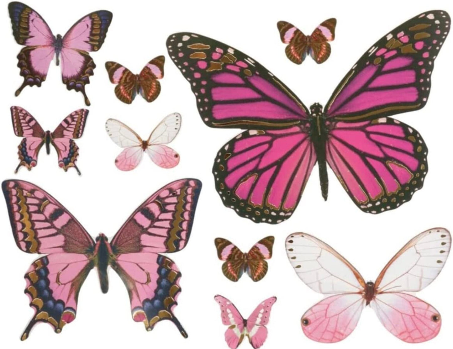 3d pink butterfly wall decor
